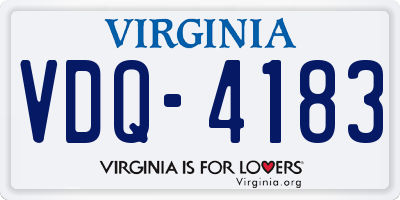 VA license plate VDQ4183