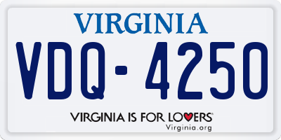 VA license plate VDQ4250