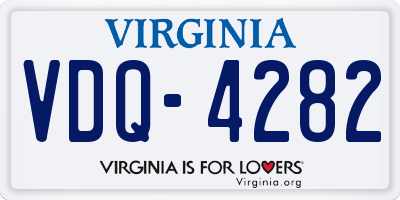 VA license plate VDQ4282