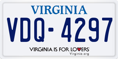 VA license plate VDQ4297