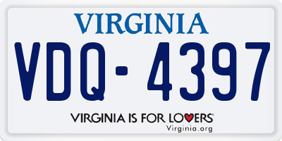 VA license plate VDQ4397