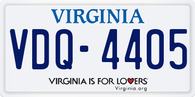 VA license plate VDQ4405