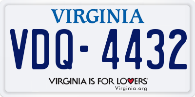 VA license plate VDQ4432