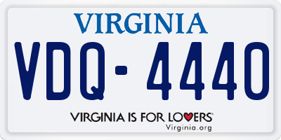 VA license plate VDQ4440