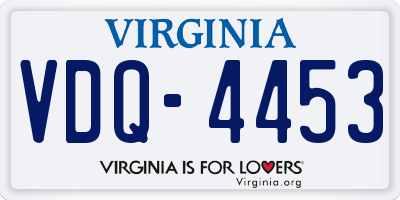VA license plate VDQ4453