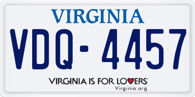 VA license plate VDQ4457