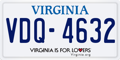 VA license plate VDQ4632