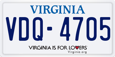 VA license plate VDQ4705