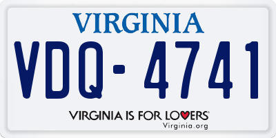 VA license plate VDQ4741