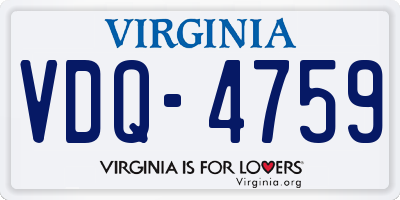 VA license plate VDQ4759