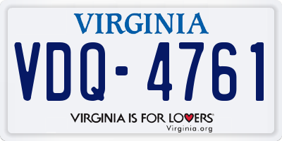VA license plate VDQ4761
