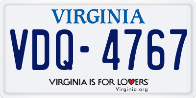 VA license plate VDQ4767
