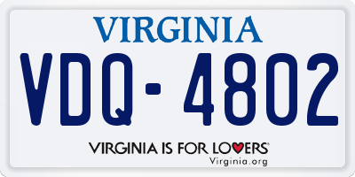VA license plate VDQ4802