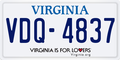 VA license plate VDQ4837