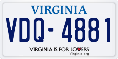 VA license plate VDQ4881
