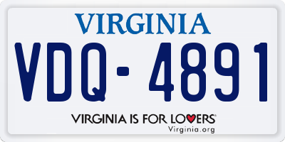 VA license plate VDQ4891