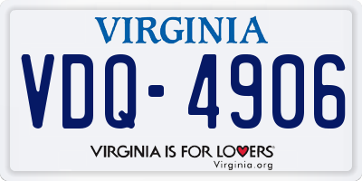 VA license plate VDQ4906