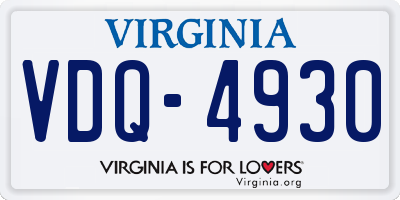 VA license plate VDQ4930
