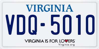 VA license plate VDQ5010