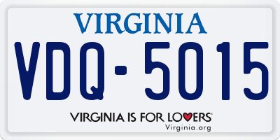 VA license plate VDQ5015