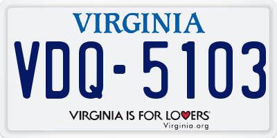 VA license plate VDQ5103