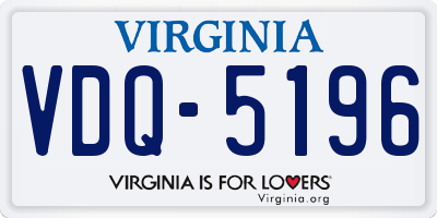 VA license plate VDQ5196