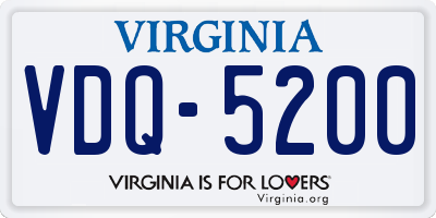 VA license plate VDQ5200