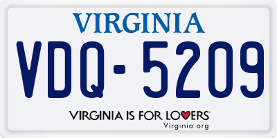 VA license plate VDQ5209