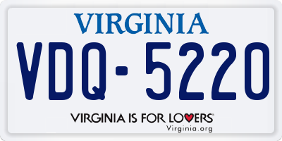 VA license plate VDQ5220