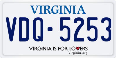 VA license plate VDQ5253