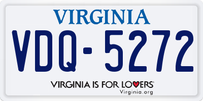VA license plate VDQ5272