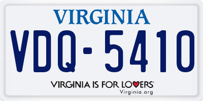VA license plate VDQ5410