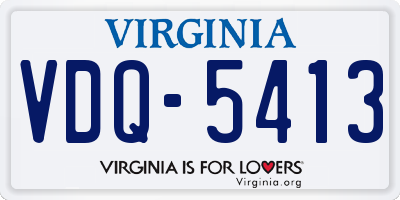VA license plate VDQ5413