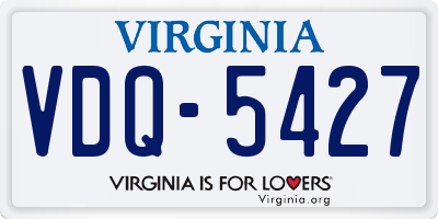 VA license plate VDQ5427