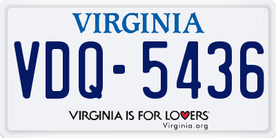 VA license plate VDQ5436