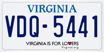 VA license plate VDQ5441