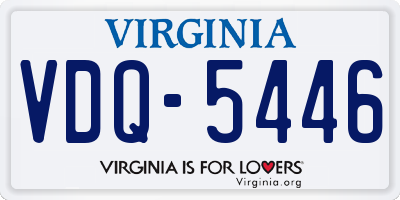 VA license plate VDQ5446