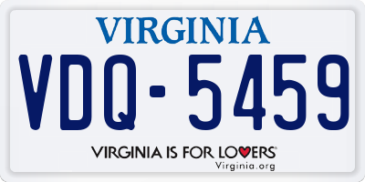 VA license plate VDQ5459