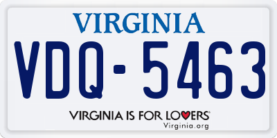 VA license plate VDQ5463