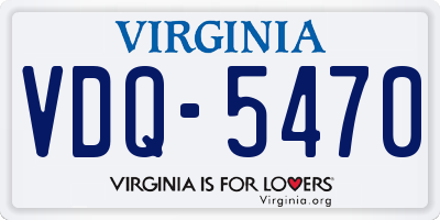 VA license plate VDQ5470