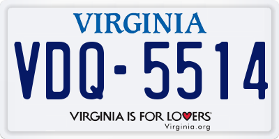 VA license plate VDQ5514
