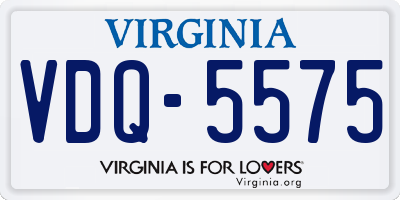 VA license plate VDQ5575