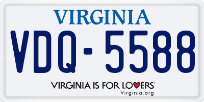 VA license plate VDQ5588