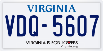 VA license plate VDQ5607