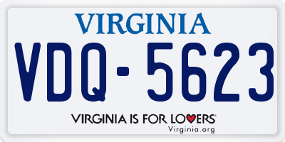 VA license plate VDQ5623