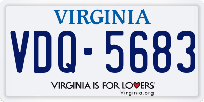 VA license plate VDQ5683