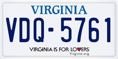 VA license plate VDQ5761