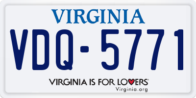 VA license plate VDQ5771