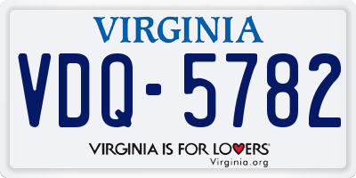 VA license plate VDQ5782