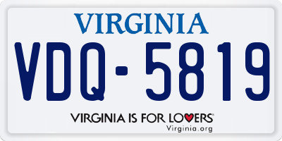VA license plate VDQ5819